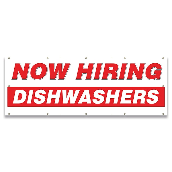 Signmission Now Hiring Dishwashers Banner Apply Inside Accepting Application Single Sided B-120-30234 - main